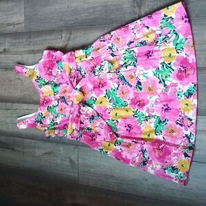 Anne Klein floral belted midi Sleeveless Dress size 6